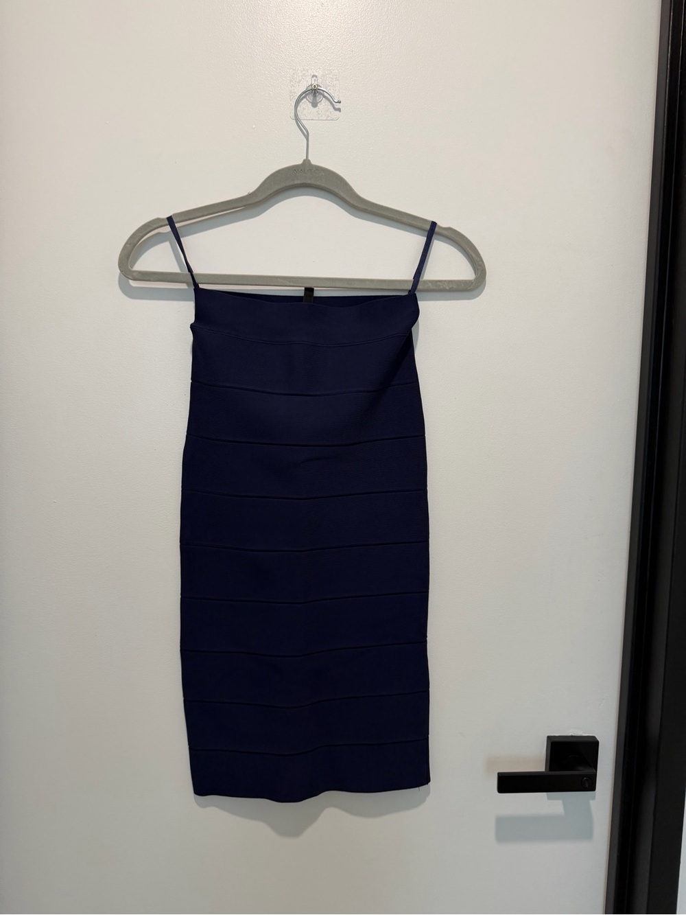 BCBGMaxAzria Navy Bandage Spaghetti Strap Mini Dress